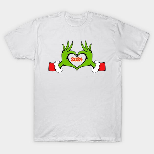 Grinch Heart 2024 T-Shirt by positive_negativeart